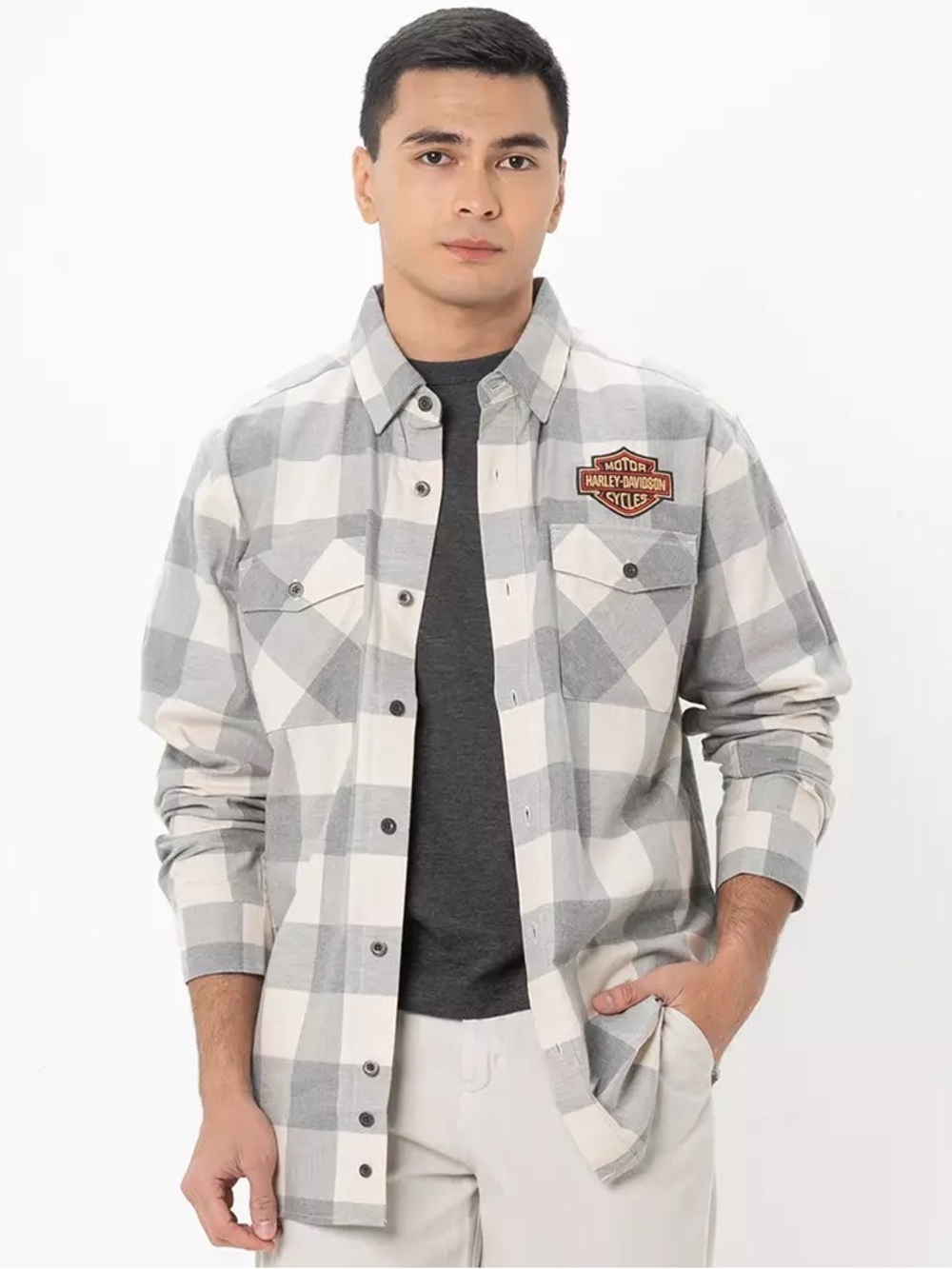 Harley-Davidson Men’s Heritage Plaid Long Sleeve Button Down Shirt